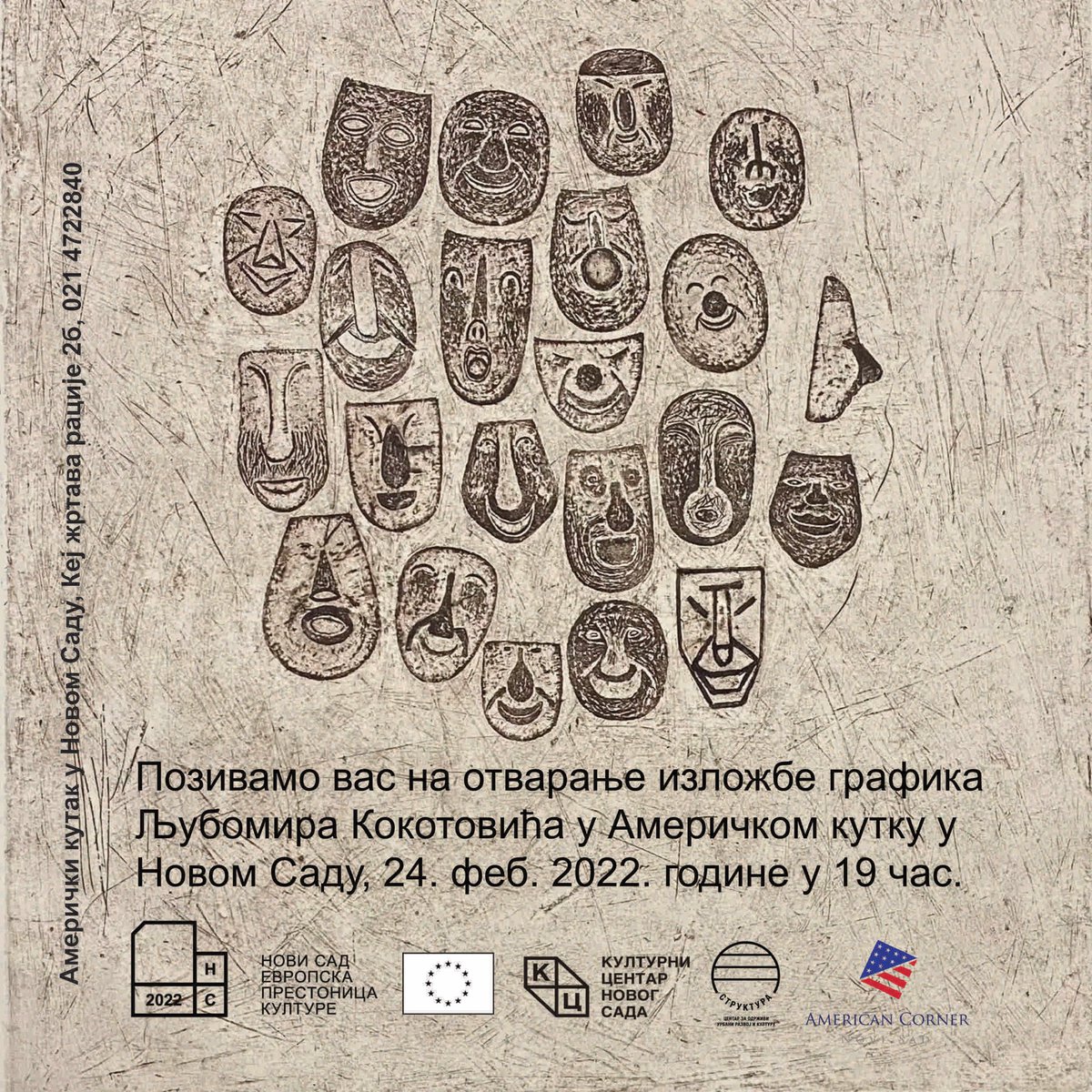 Posetite izložbu grafika Lj. Kokotovića u Američkom kutku u Novom Sadu, deo <a href="/novisad2022/">Novi Sad 2022</a> programa. Otvaranje je 24. feb. u 19:00. Nakon više od pola veka kako je Kokotović izlagao u <a href="/kcnovisad/">Kulturni centar NS</a>, publika će imati priliku da ponovo vidi njegove radove, nagrađivane širom sveta.