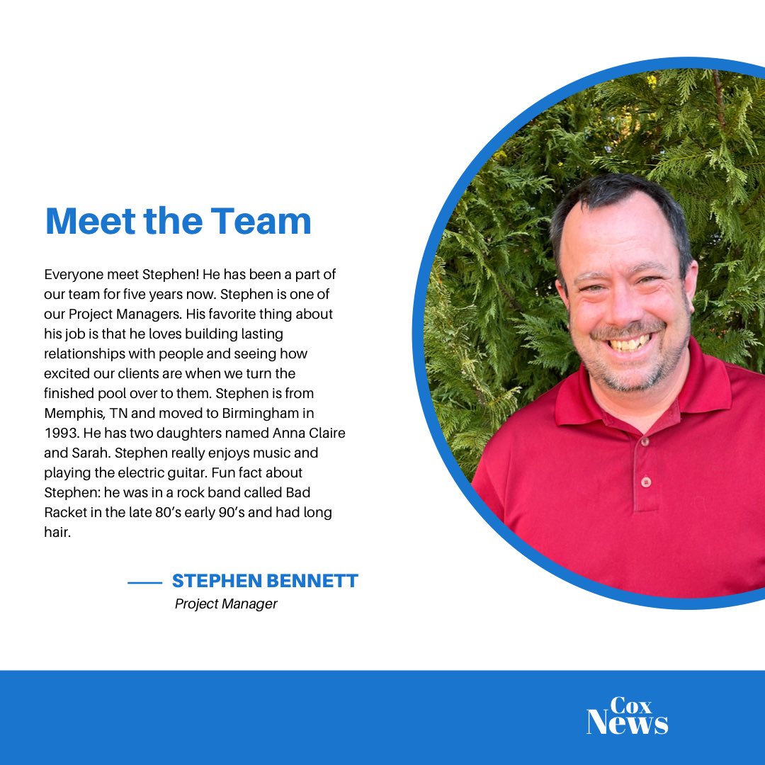 It’s meet the team Friday! Everybody meet Stephen Bennett!

#meettheteamfriday #coxpoolsbirminghamfamily
