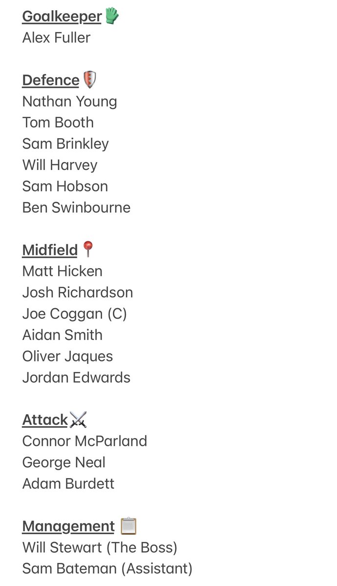 🚨Comunicado Oficial anuncio de escuadrón🚨

#CKFC 16 man squad to face Gainsborough Trinity on Sunday