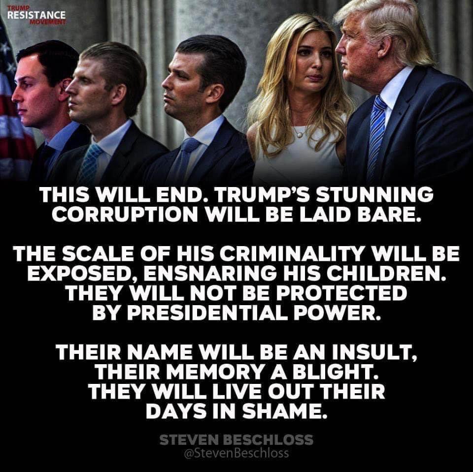 Meidas_Erin's tweet photo. @BMeiselas @meiselasb #HoldThemAllAccountable #TrumpIsGuilty #ByeTrump #ByeIvanka #ByeEric #ByeDonJr https://t.co/ExP2hyejhi
