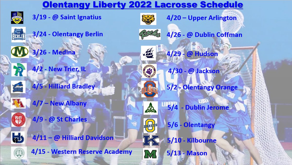 Updated Schedule. A few date changes… Go Patriots