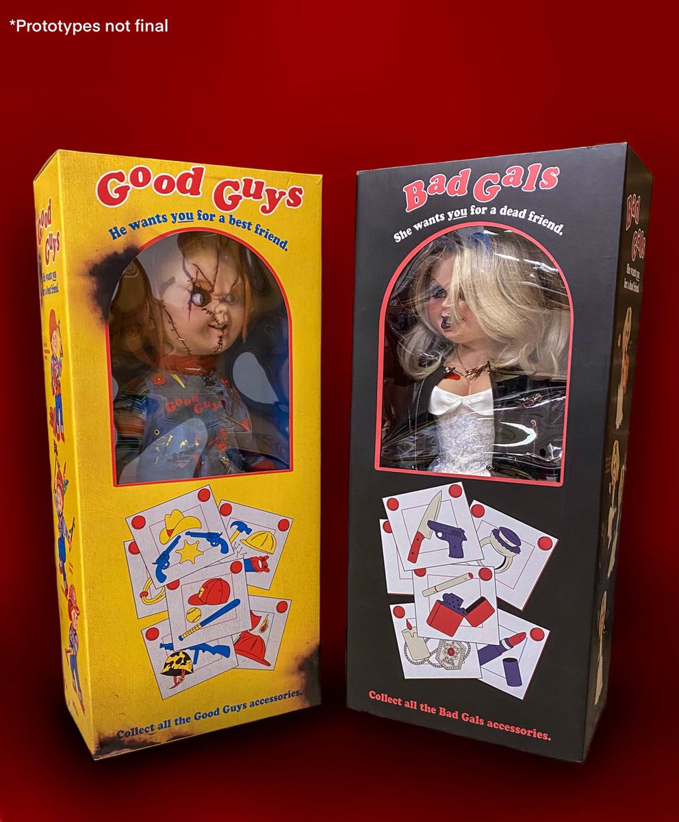 NECA_TOYS's tweet image. TOY FAIR UPDATE!
➖
We have our first in-hand samples for Chucky and Tiff packaging.
While there are still a few more steps in the process, we are excited to get these lovebirds finished and into production.
➖
#toyfair
#necatoyfair 
#chucky
#brideofchucky 
#neca