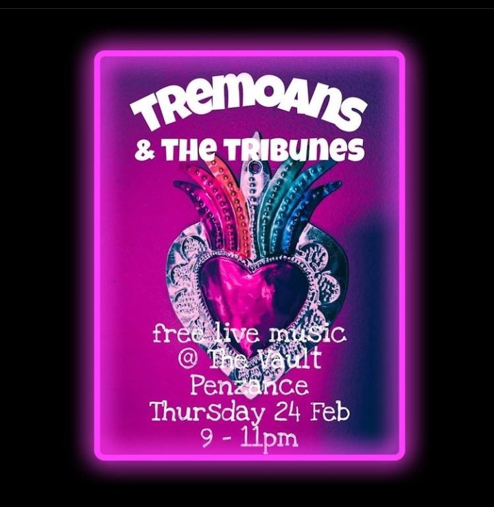 TheTribunes's tweet photo. Just a few more days until our first gig in almost two years at The Vault in Penzance with @tremoans. It's gonna be a good one!

#Penzance #Cornwall #livemusic #livemusiccornwall #KeepMusicLive #TheTribunes #Tremoans #thevault #livebands #cornwallmusic #penzancemusic #livevenue https://t.co/B87xzOzNvJ