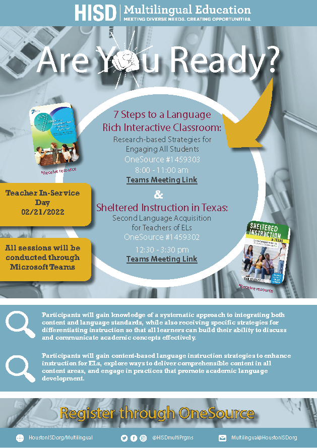 👀We'll see you on Monday during our Teacher In-service PD Sessions💻. Join us for learning and immediate takeaways🛠️! @HISD_ElemRLACur <a href="/HISD_RLAELEM/">HISD Elementary Literacy</a> @HISD_ELA <a href="/HISD_ElemMath/">Houston ISD Elementary Math</a> <a href="/HISD_SecMath/">HISD Sec Math Team</a> @HISDMultiPrgms