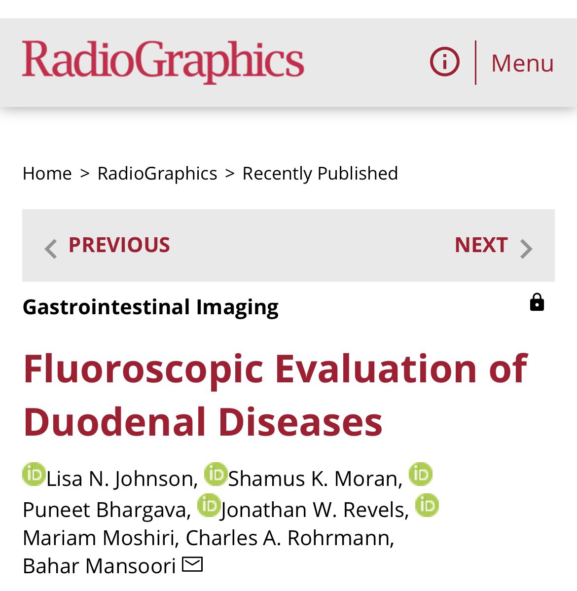 JRevRad1's tweet photo. Hot off the press in @RadioGraphics 🎉  Learn about the broad spectrum of conditions that can involve the duodenum and their typical appearances at fluoroscopy!!! 

https://t.co/FBxrajGsUD https://t.co/EGl3iWVnfH