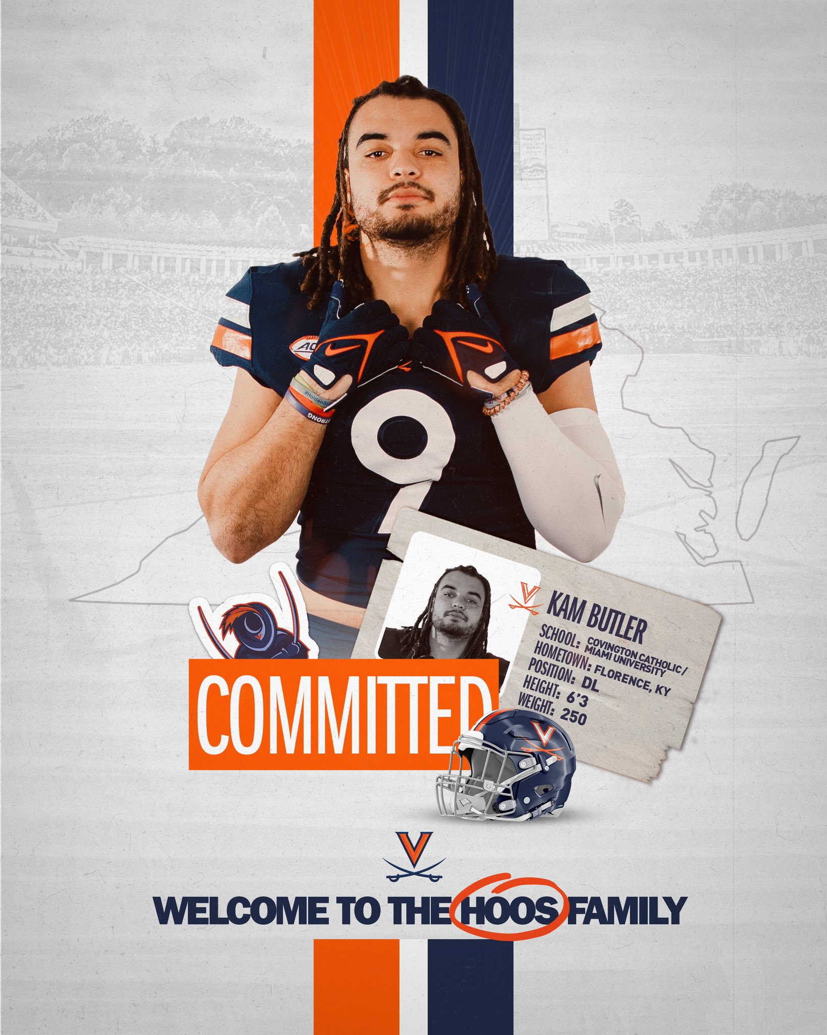 Linebacker Kameron Butler has committed to the Virginia Cavaliers in a transfer from the Miami RedHawks.