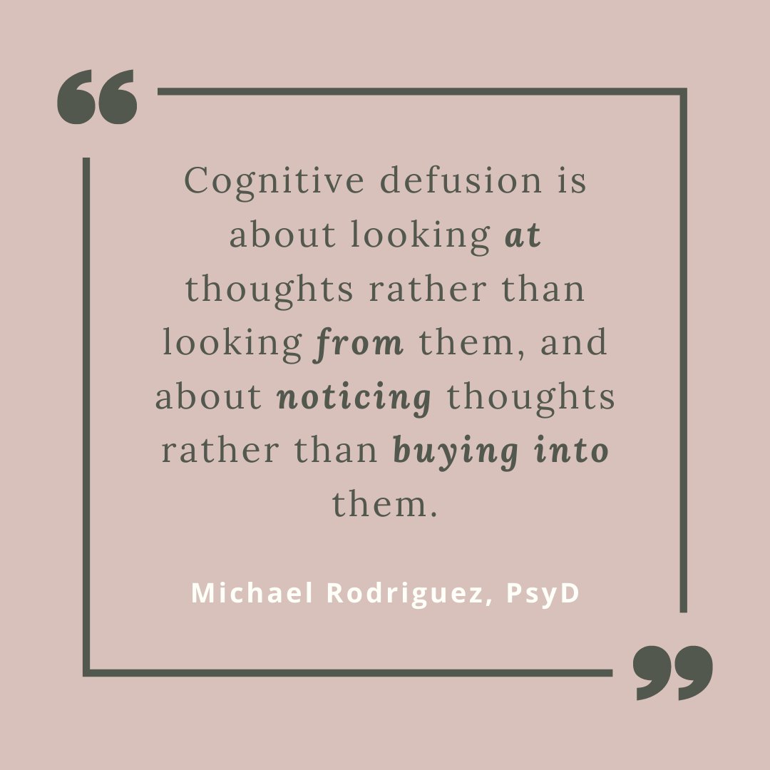 A hallmark of #anxiety is feeling like our thoughts are taking us for a ride. Check out this blog post from our own Michael Rodriguez, PsyD, which talks about a strategy for those moments: Cognitive Defusion! #mentalhealth #athomementalhealth   

tinyurl.com/2p9f6ay4