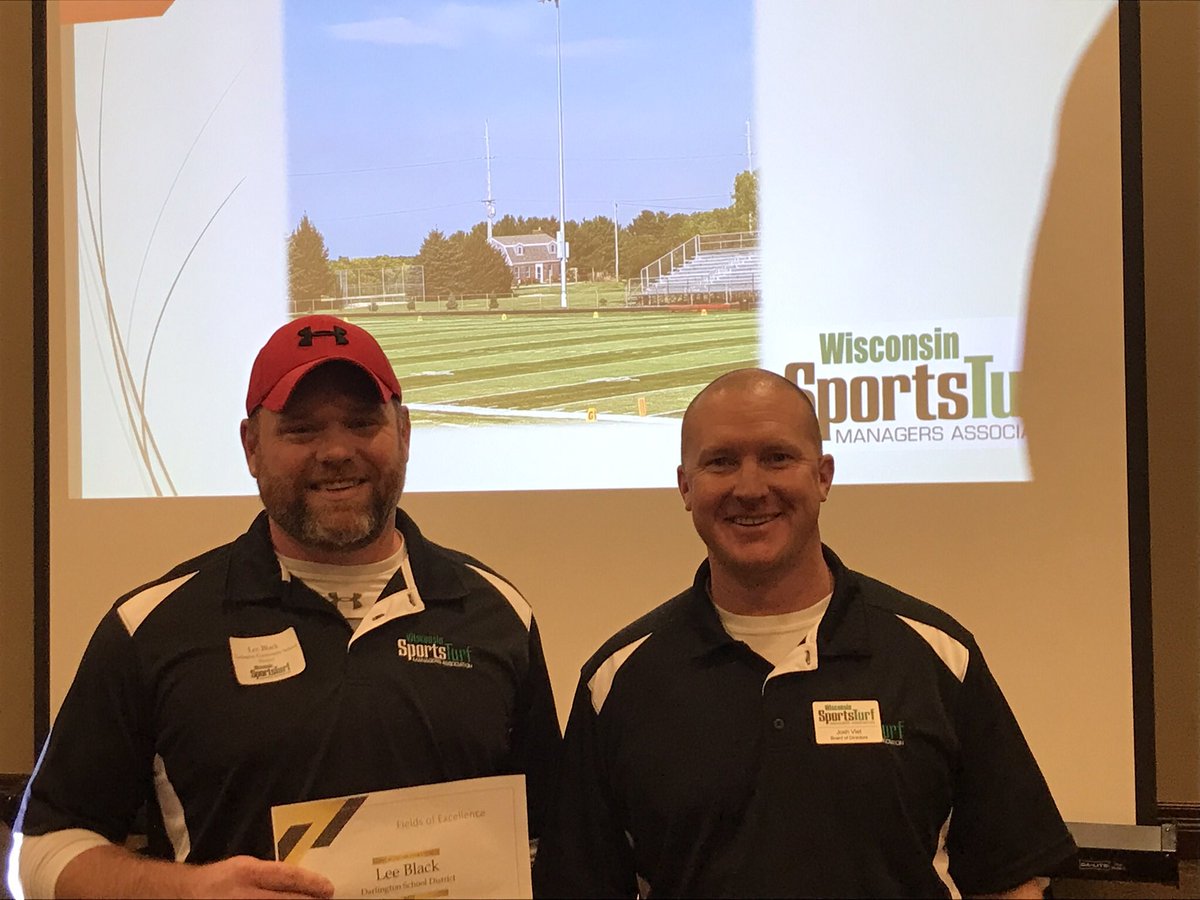 WisconsinSTMA's tweet photo. President Josh Viet presenting Field of the Year award to Lee Black of Darlington Schools https://t.co/PiZ8OYQAK7