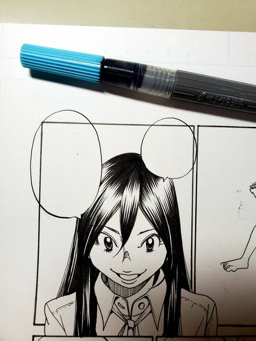 ツヤベタおわた
ページ半分だと集中力が持つ(ФωФ)

続いて
背景10枚終わるまで仕事部屋から出られまテン!
スタートしますφ(..) 