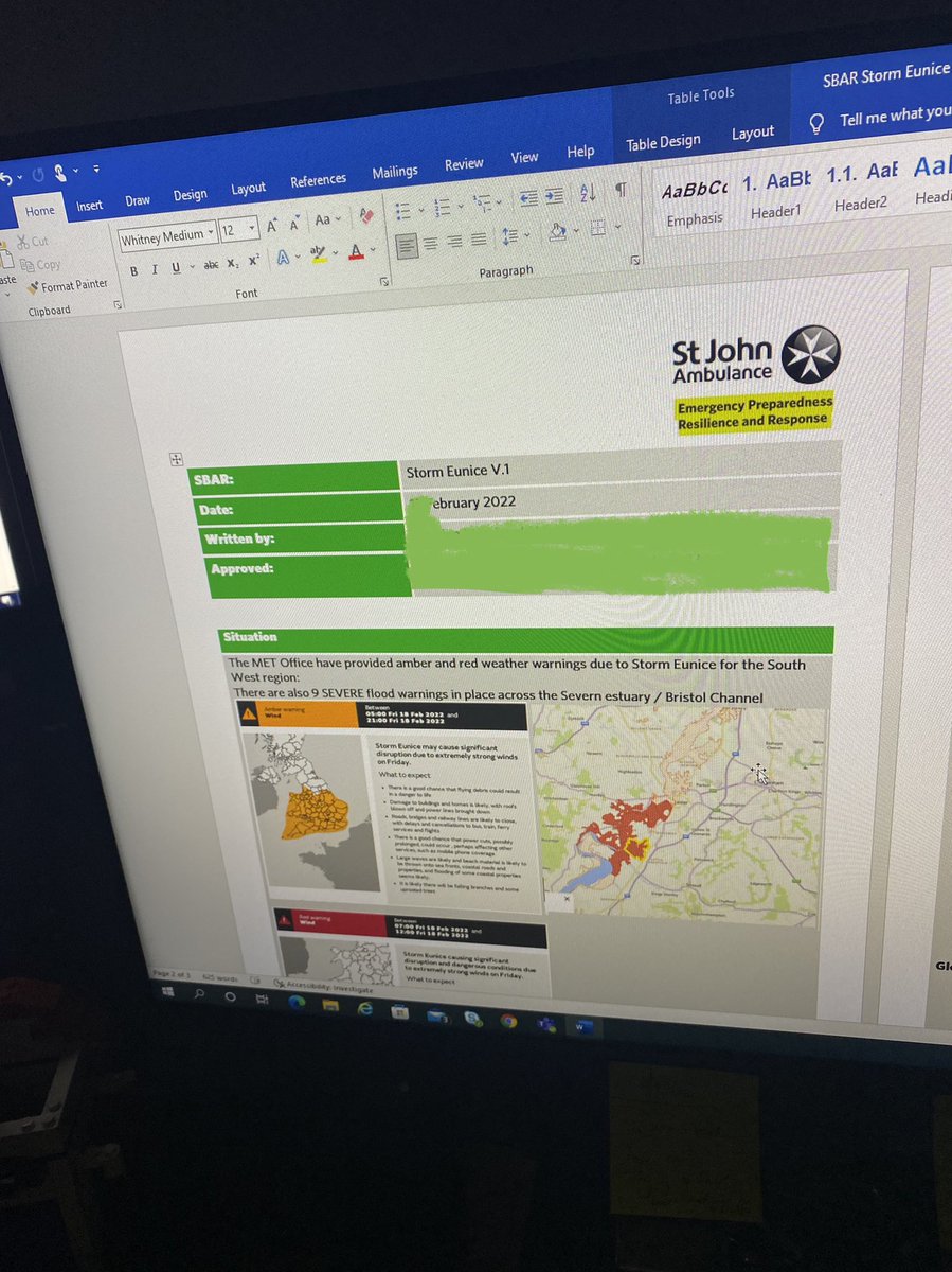 Although storm Eunice may have passed our team is still busy attending LRF and partner agency meetings representing <a href="/stjohnambulance/">St John Ambulance England</a> ready to support if required to those who have lost power. Recovery will still be ongoing long after the news stop reporting. #StormEunice