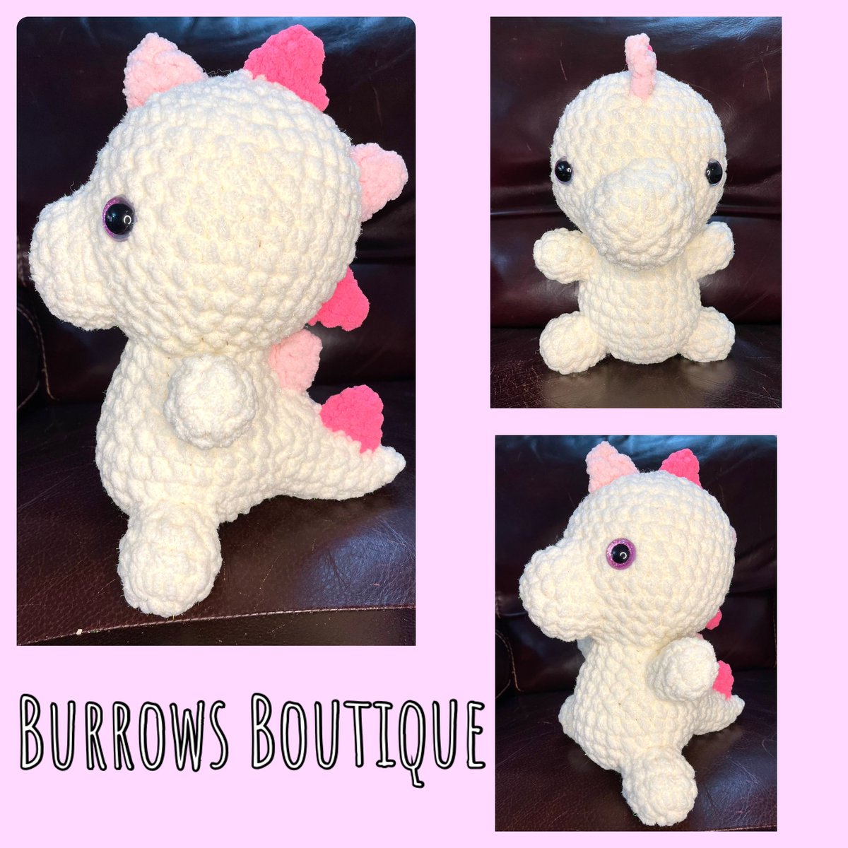 buffy617's tweet photo. Check out this #cute baby #dino I just love making custom colored ones for people. It’s just so fun experimenting with different colors. #etsyseller #crochet #gift #giftideas #giftsforher https://t.co/XUG7jY24qK