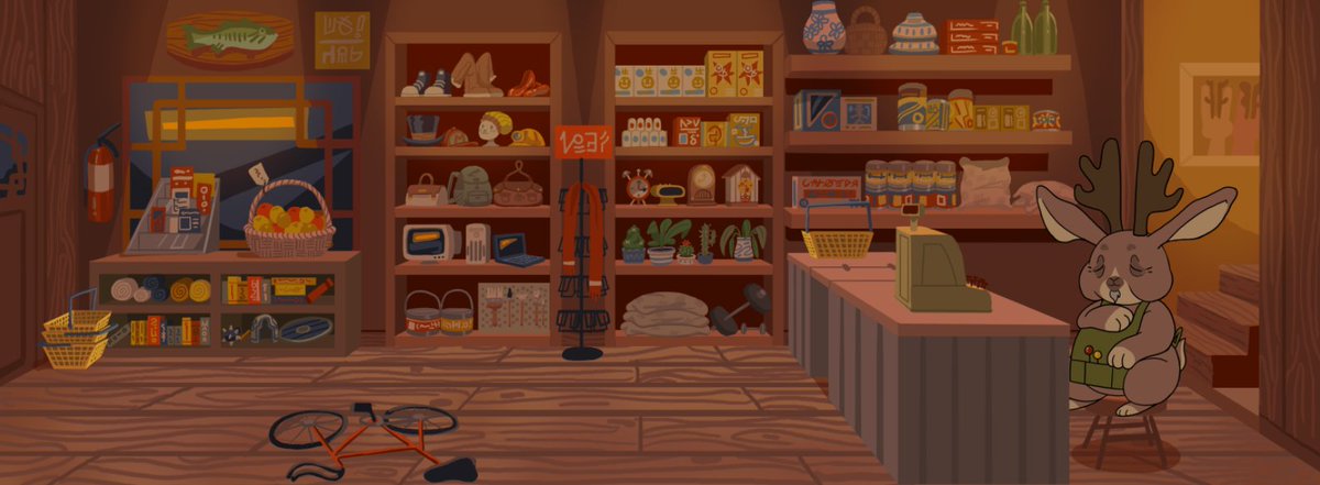 SafeTravelsGame's tweet photo. Just got done illustrating Jack and his general store! Get all your goodies right inside, or pawn off what you don't need for some extra cash
#IndieGameDev #indiegames #indiedeveloper https://t.co/bnATYsBYkN