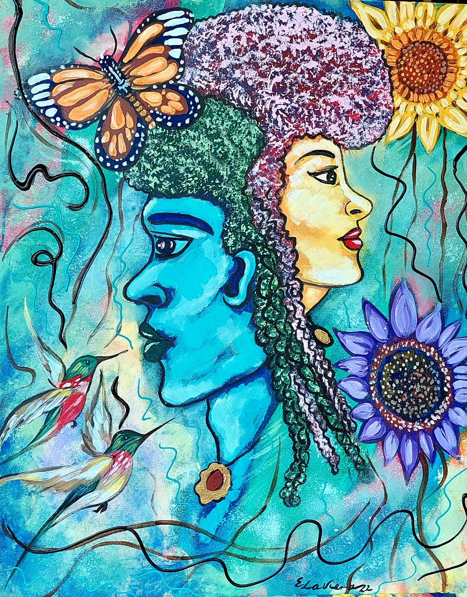 elavieramedina's tweet photo. Acrylic on canvas, 24 in x 30 in.      follow me on instagram  @enderlaviera10 #yellow #painting #art #acrílico #flower #blue #moderno #color #oil #beauty #artecontemporaneo #colibrí #sunflower #butterfly #monarca #red #frio https://t.co/eUI8XM0Q8O