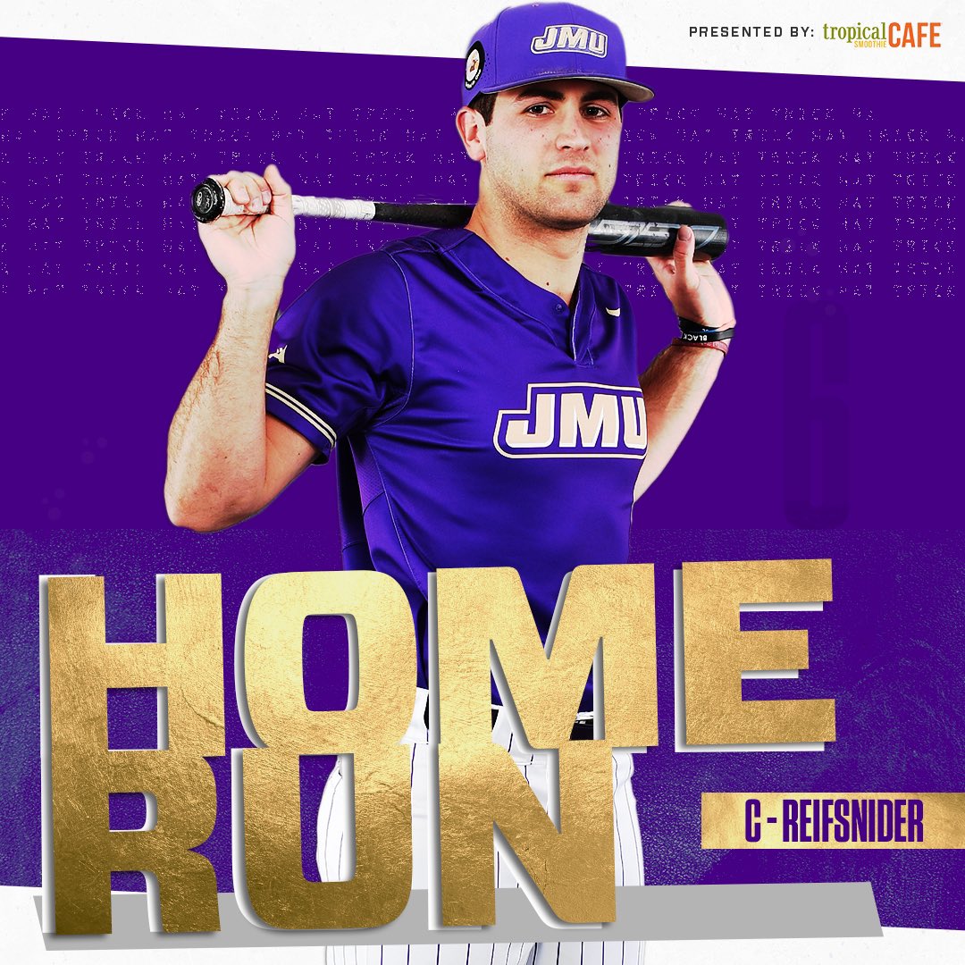 JMUBaseball's tweet photo. T2 l A LASER OUT TO RIGHT FIELD!!

Travis Reifsnider puts the Dukes on the board first!

JMU 1, FSU 0

#GoDukes https://t.co/B2xayQ5WYs