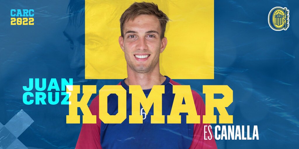 RosarioCentral's tweet photo. 🇺🇦⏱ ¡TIK TAK, TIK TAK! ¡ANNOUNCE KOMAR!

💛💙 Porque vos y nosotros lo merecíamos “¡Es ahora!”

Juan Cruz Komar es nuevo jugador de #RosarioCentral, firma su contrato con la institución a préstamo, con opción y obligación de compra.

¡Pase Juan Cruz, lo estábamos esperando! 😉 https://t.co/cj0wxrYKrW