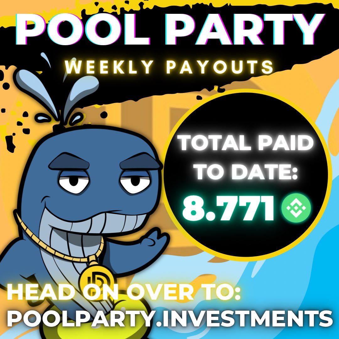 PoolPartyInvest's tweet photo. Make sure to restake your weekly dividends pool partiers! #pool #party #investments https://t.co/K92efwIlTE