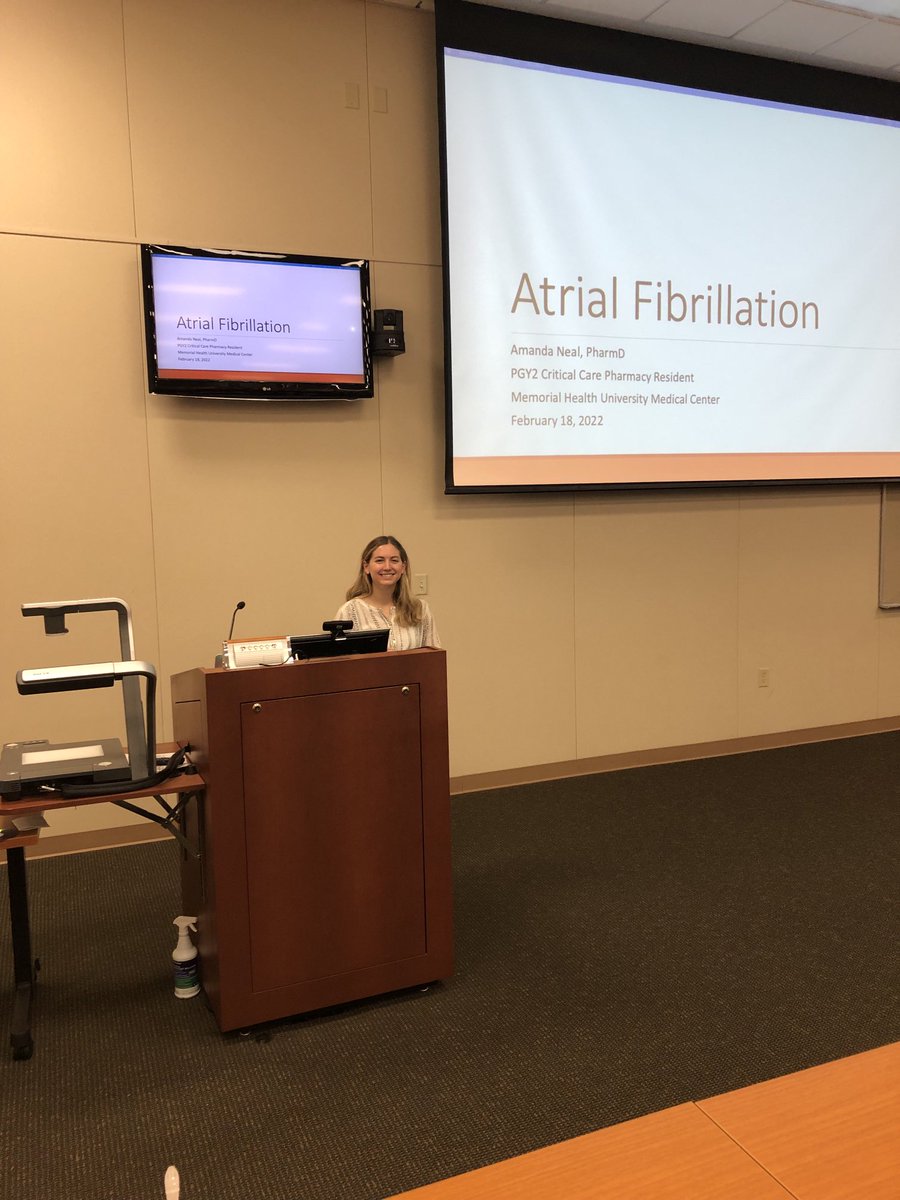 StephLesslie's tweet image. ⁦@AmandaSNeal⁩ did a great job teaching South Pharmacy students about afib today!