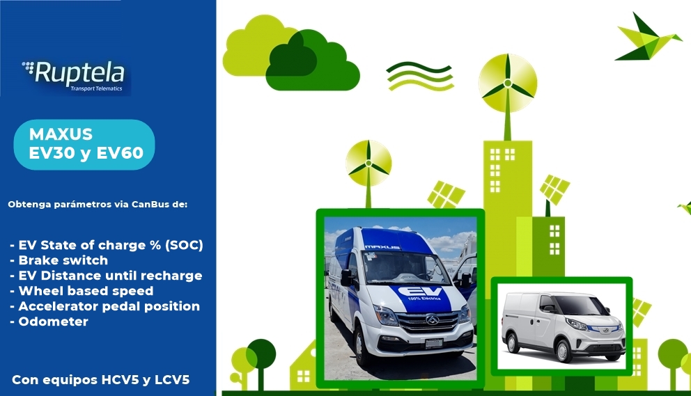 RuptelaL's tweet photo. Nuestros equipos Ruptela ofrecen lectura de datos Vía CanBus en MAXUS EV30, EV60 y en muchas otras unidades. Para más información visita nuestro sitio web: https://t.co/hsrf6svxcv o escríbenos a info@ruptela.com 
#mundosostenible #telematica #comunidadruptela #gps https://t.co/LV5FTZnDjy