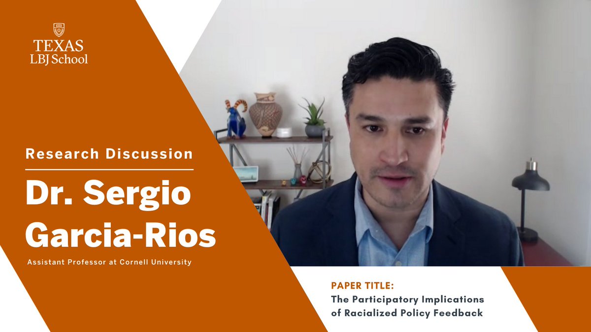 ICYMI: @SergioGarciaRs of Cornell joined us for a discussion on the participatory implications of radicalized policy feedback. 

Thanks Dr. Sergio Garcia-Rios for visiting! https://t.co/6zdNpvkpi9