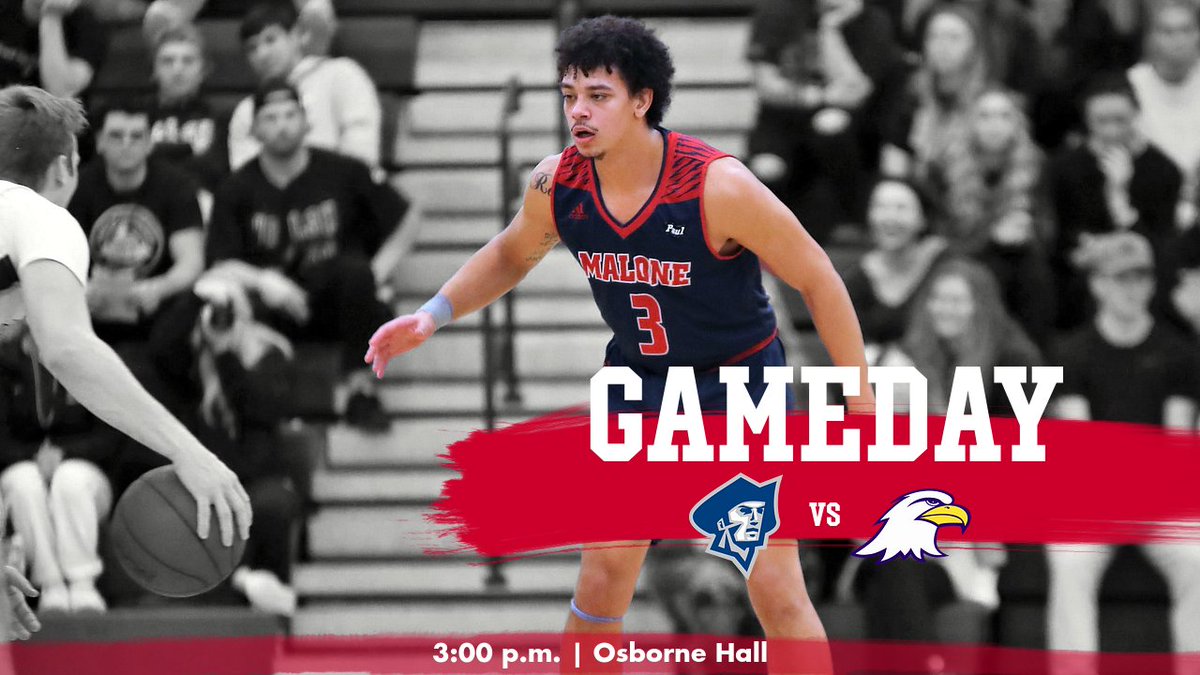𝐆𝐀𝐌𝐄𝐃𝐀𝐘 🏀

<a href="/Malone_MBB/">Malone Basketball</a> is at home this afternoon for a crucial <a href="/GreatMidwestAC/">Great Midwest</a> matchup!

🏟: Osborne Hall
⌚️: 3:00 p.m.
🆚: <a href="/ashlandeagles_/">Ashland University Athletics</a> 
🎟: bit.ly/3kx0zSa
📺: bit.ly/2VY57nC
📊: bit.ly/2VY57nC

#GoMalone