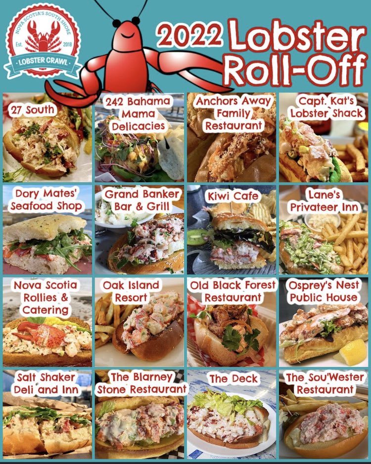 Come crawl, and sink your claws into delicious Lobster Rolls! It’s <a href="/LobsterCrawl/">Nova Scotia Lobster Crawl 🦞</a> time!