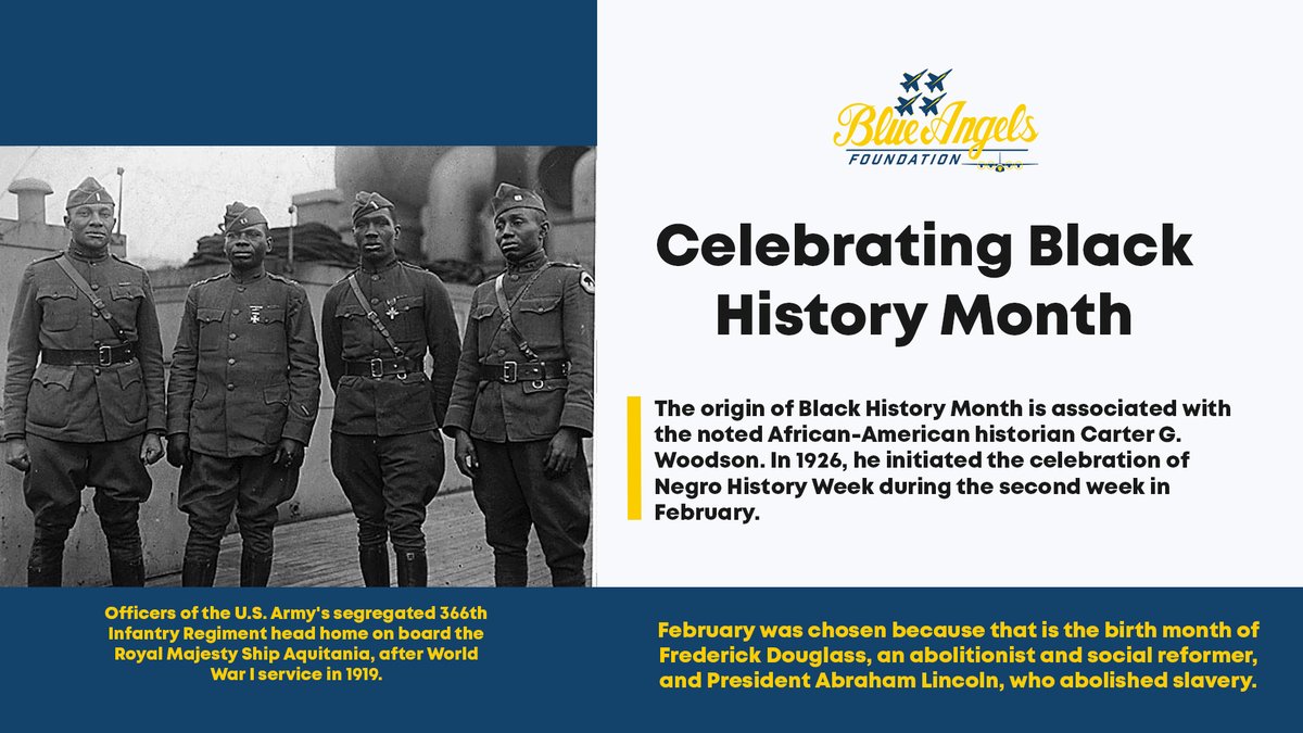 The origin of Black History Month is associated with the noted African American historian Carter G. Woodson.  In 1926, he initiated the celebration of Negro History Week during the second week of February. #veterans 
#BlackHistoryMonth