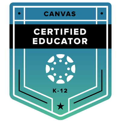 It's official! 🥳 My journey with @CanvasLMS is far from over, but I am proud to be #CanvasCertified . 🎉 #NNPSProud #WoodsidePride