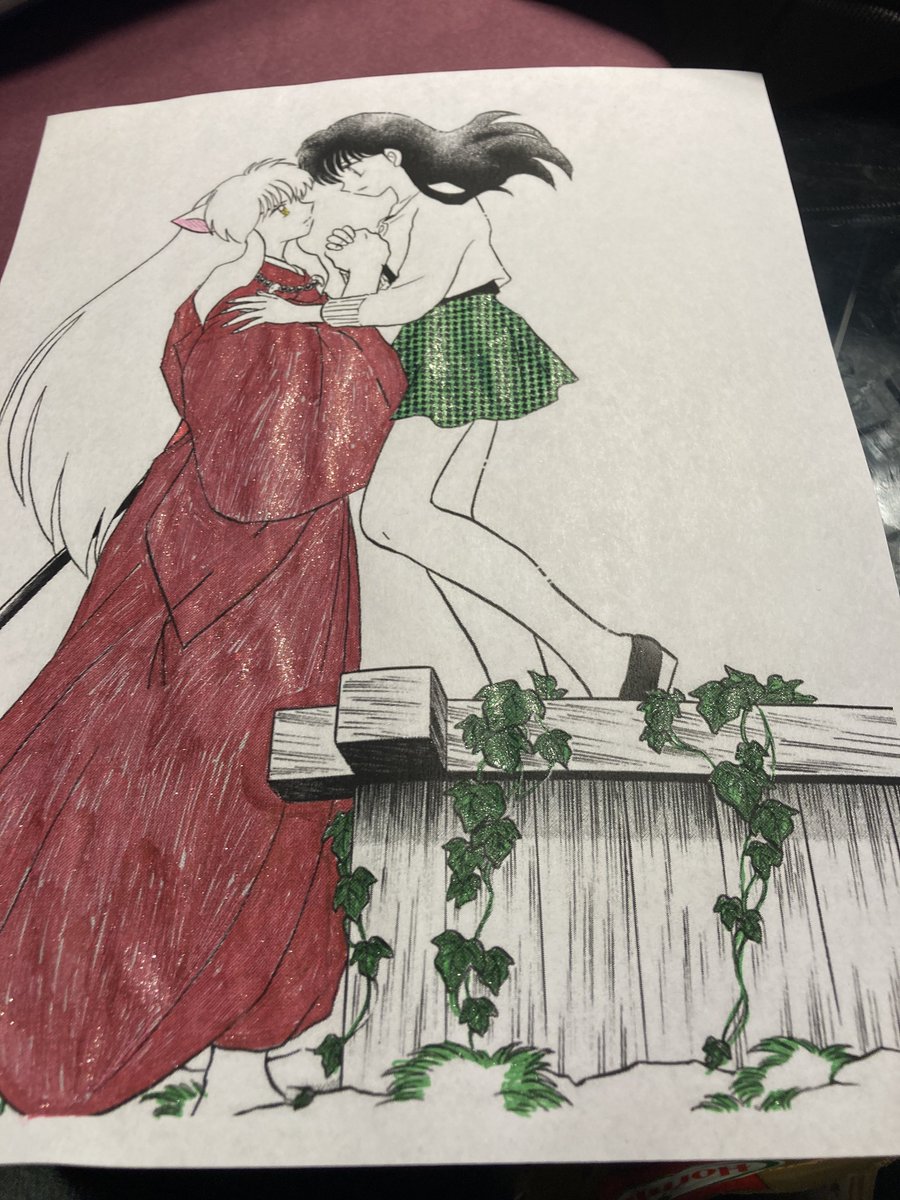 titania.⠀
printed out a manga page to colour it. I'm not done but here's a small sample.