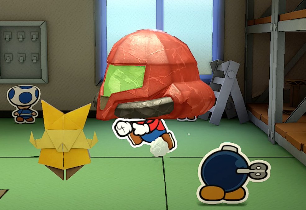 DownMarioMand8s's tweet photo. Horrible decision in Paper Mario: The Origami King to cameo long-time Nintendo series Metroid! Nintendo is so obsessed with advertising Metroid that they're doing it in other games and it's the most sellout feeling ever!
Only play Mario games!!! 
#DownWithTheMarioMandates https://t.co/OmWV8tvi1t
