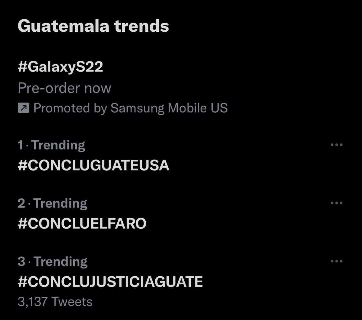 Y así cerramos la semana con #Guatelinda TT# 1,2 y 3 No les alcanzó el netcenter o la plata! 😬 #ConcluGUATEUSA #CONCLUJUSTICIAGUATE #ConcluTestigoGuate #RT