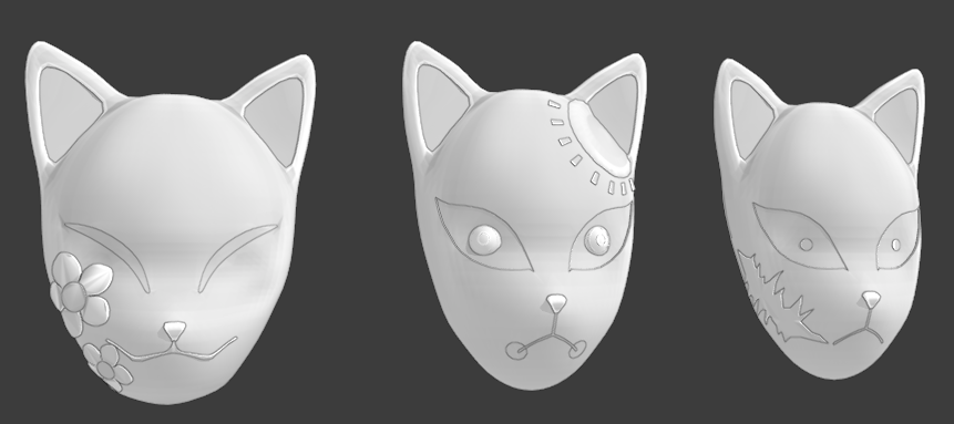 Invisibliss2's tweet photo. [Demon Slayer] Kitsune Masks #RobloxDev #Roblox #Blender3d https://t.co/iiJSO6kijS