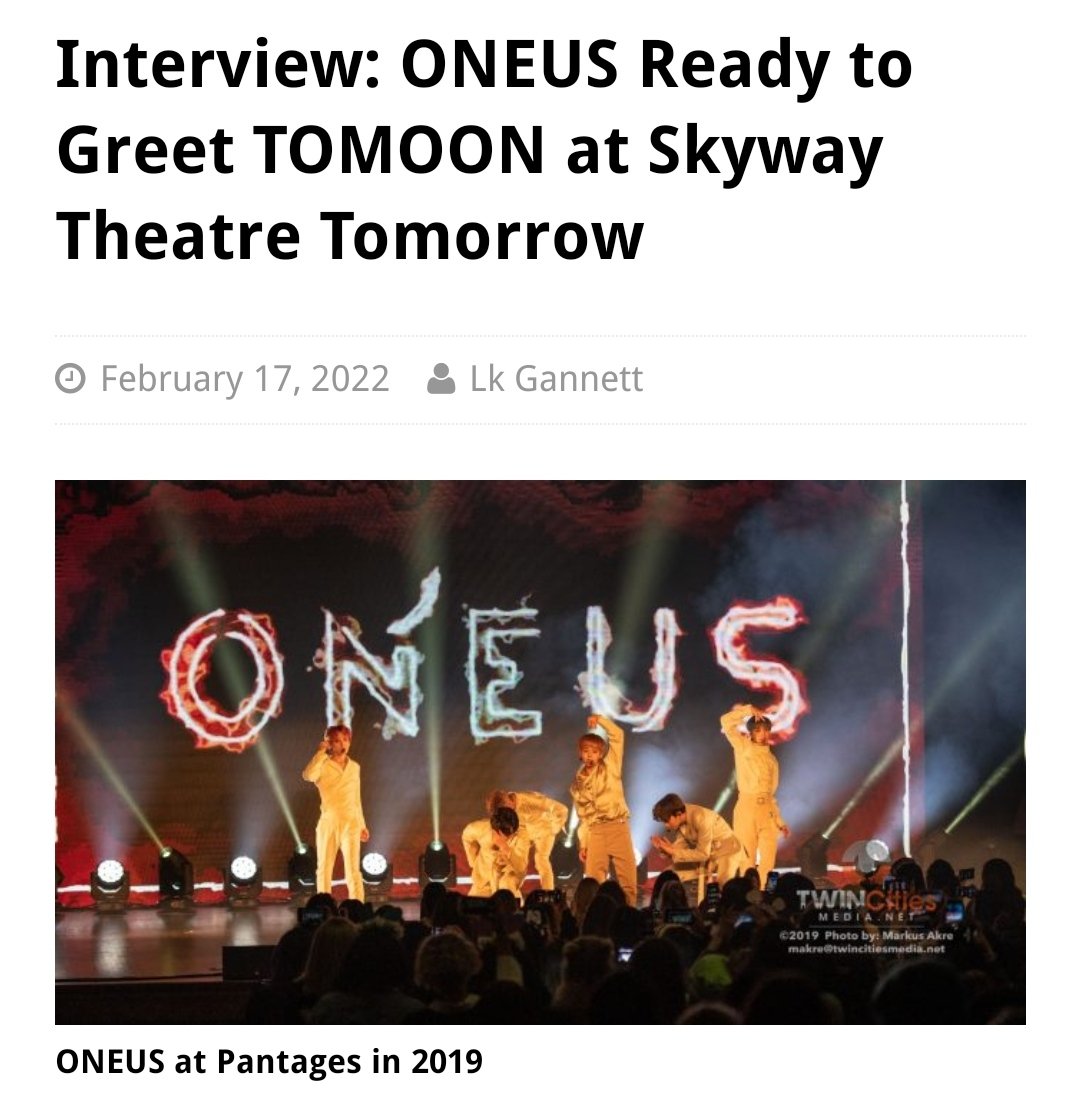 OneusGuide's tweet photo. 📰 "Interview: ONEUS Ready to Greet TOMOON at Skyway Theatre Tomorrow"

TOMOONS check out this interview! It's quite long and very interesting 😉

🔗https://t.co/iHCnYALeER

#ONEUS #원어스 #ONEUSinMN #ONEUS_IN_AMERICA #ONEUSinUSA @official_ONEUS https://t.co/4LUYbHzmPE