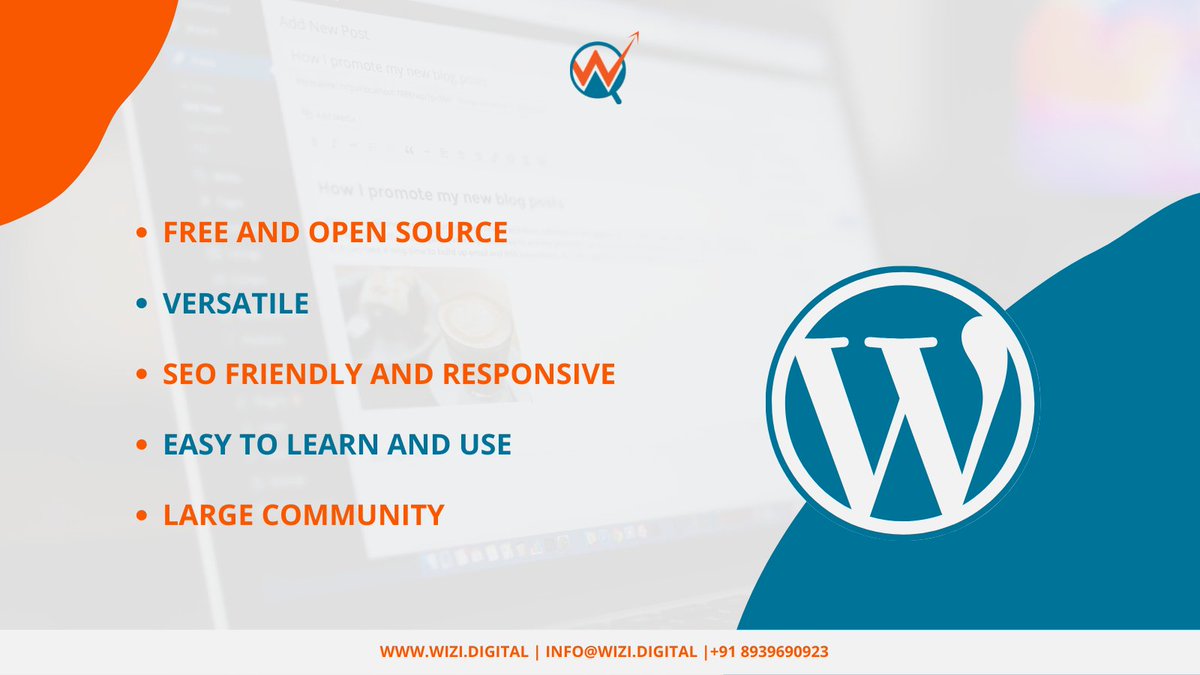 WiziLtd's tweet image. Advantages of using WordPress
#wizidigital #wordpressadvantages #developmentservice #wordpressdevelopment #wordpress #wordpressdevelopment