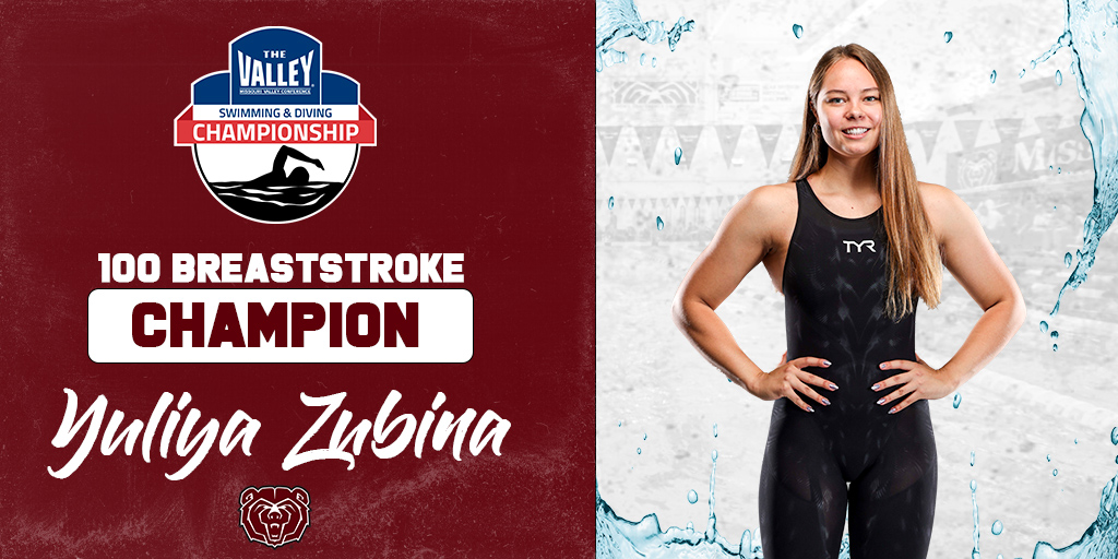 🚨 RECORD BROKEN 🚨

Yuliya Zubina breaks the school and MVC record in the 100 breaststroke by clocking a 1:00.98 to win her first career MVC title ‼️