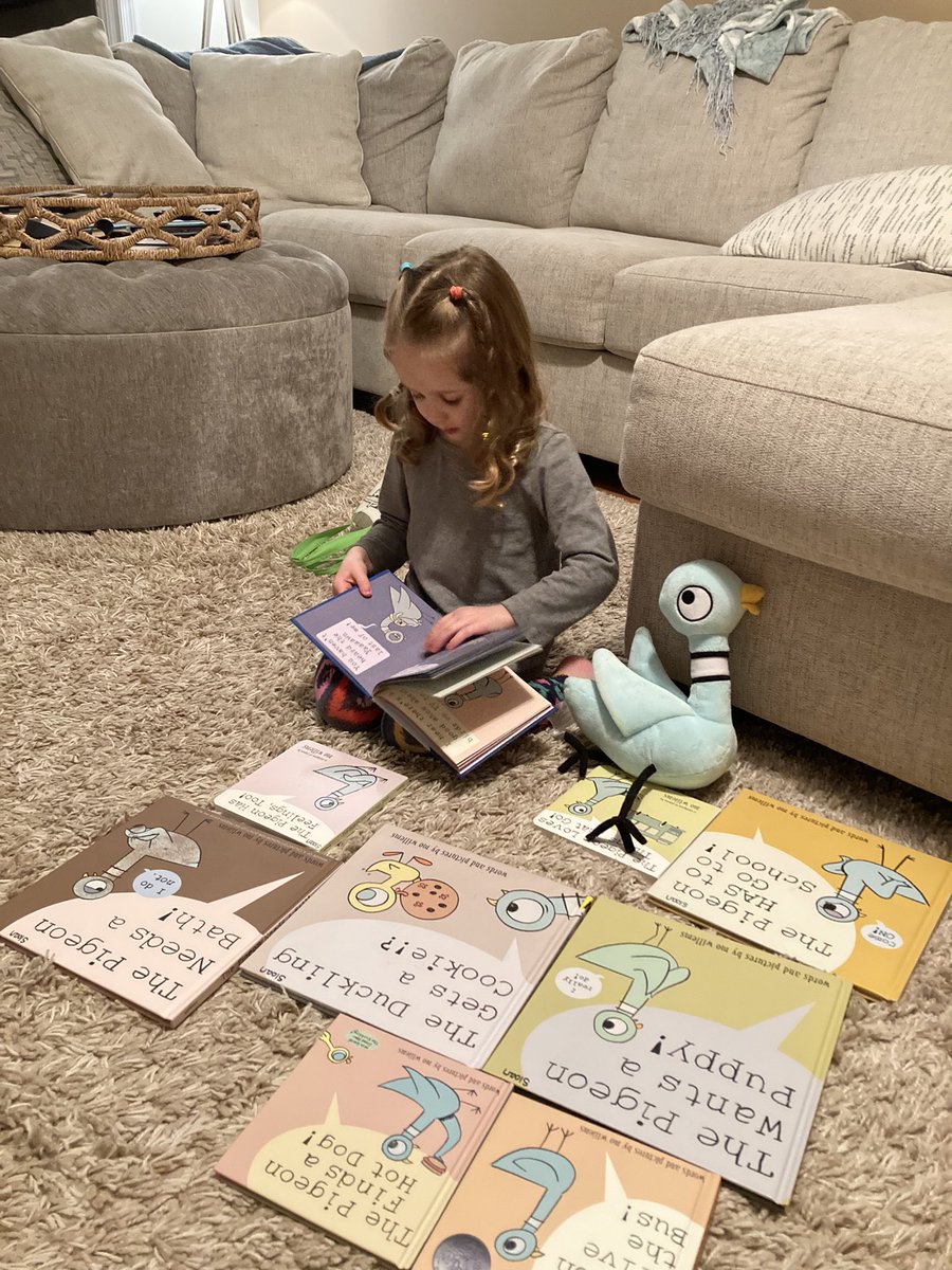 MrsAxelsLibrary's tweet image. My kind of Friday night! #librariansdaughter #mowillems #thepigeon