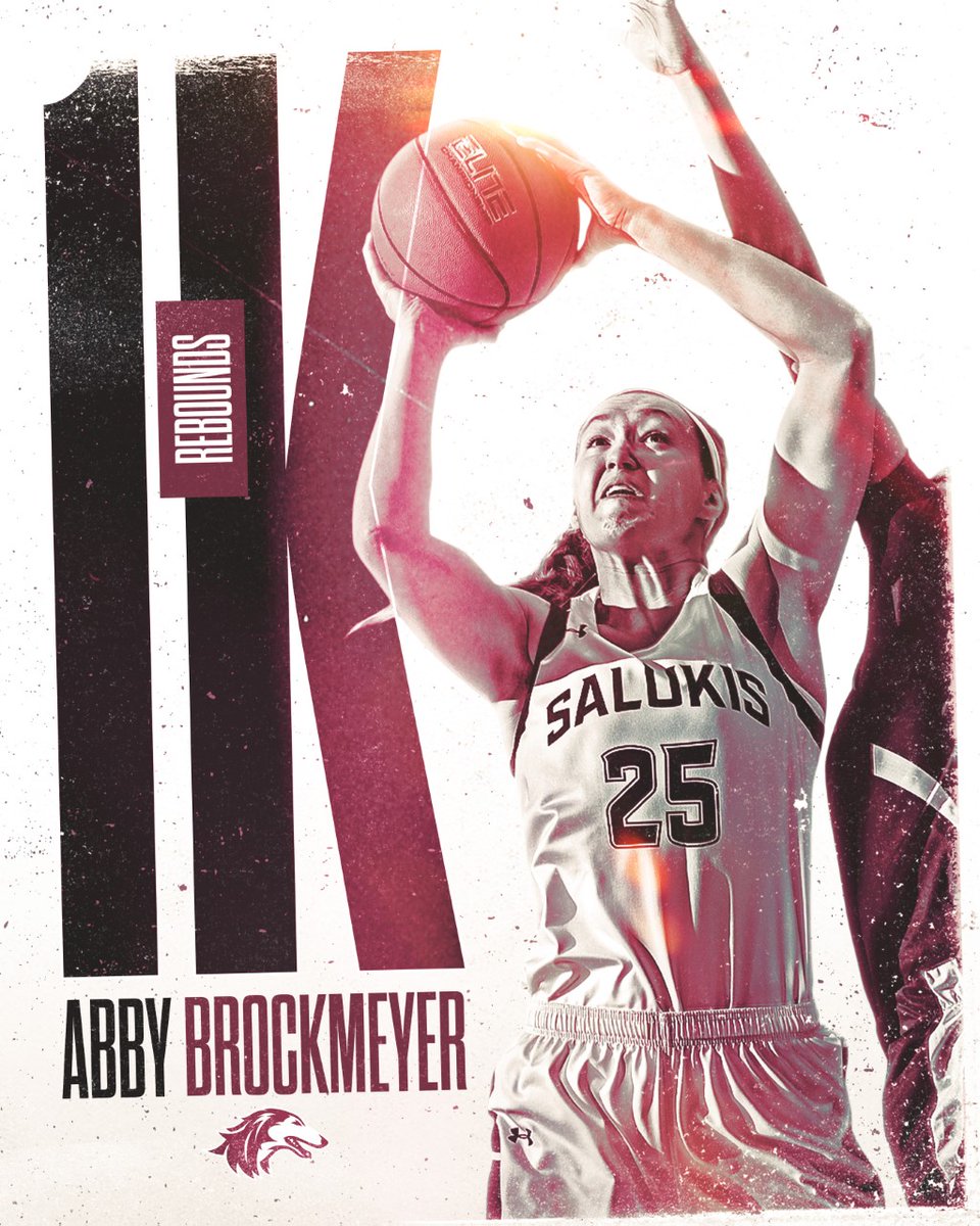 SIU_WBasketball's tweet image. With 11 points and 9 rebounds in the first half, @ABrockmeyer8 has now eclipsed 1,000 career rebounds‼️

Abby is just the third #Saluki all-time to reach this plateau💪
