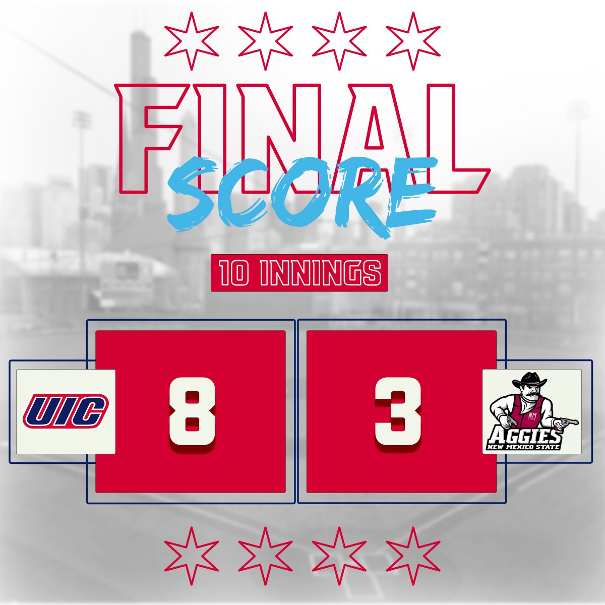 FLAMES WIN!

It took an extra inning of action but UIC opens the season 1-0 with an 8-3 victory over New Mexico State!

#FireUpFlames