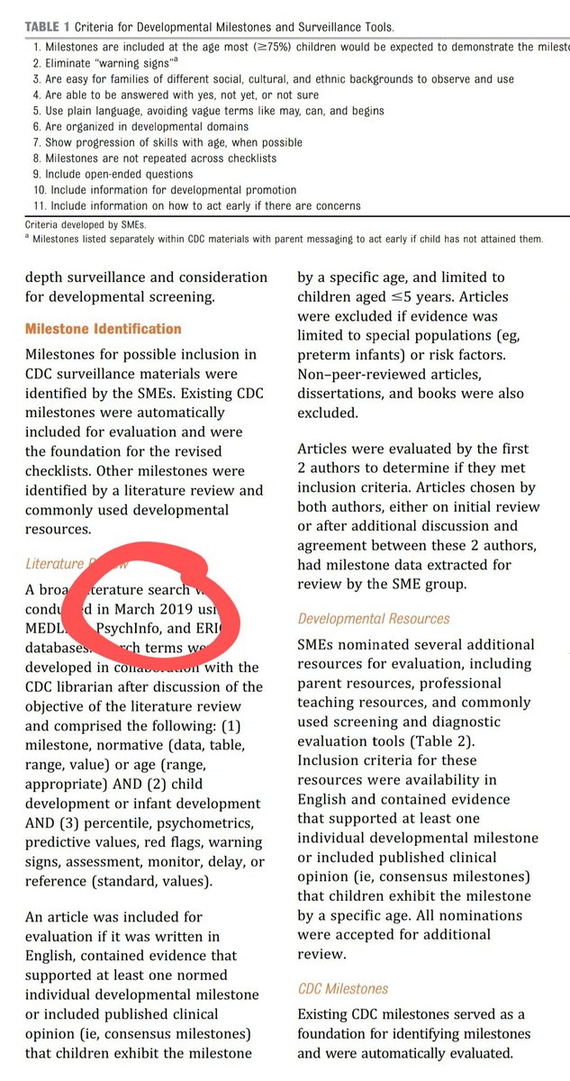 dfreedman7's tweet photo. No, the CDC did not quietly revise language development guidelines to hide mask induced delays. This is misinformation. The change is based on a 15 year update on the 2004 recs &amp; a lit review performed in *2019* with the explicit goal of identifying higher risk kids. 1/ https://t.co/TlV76bIb7n