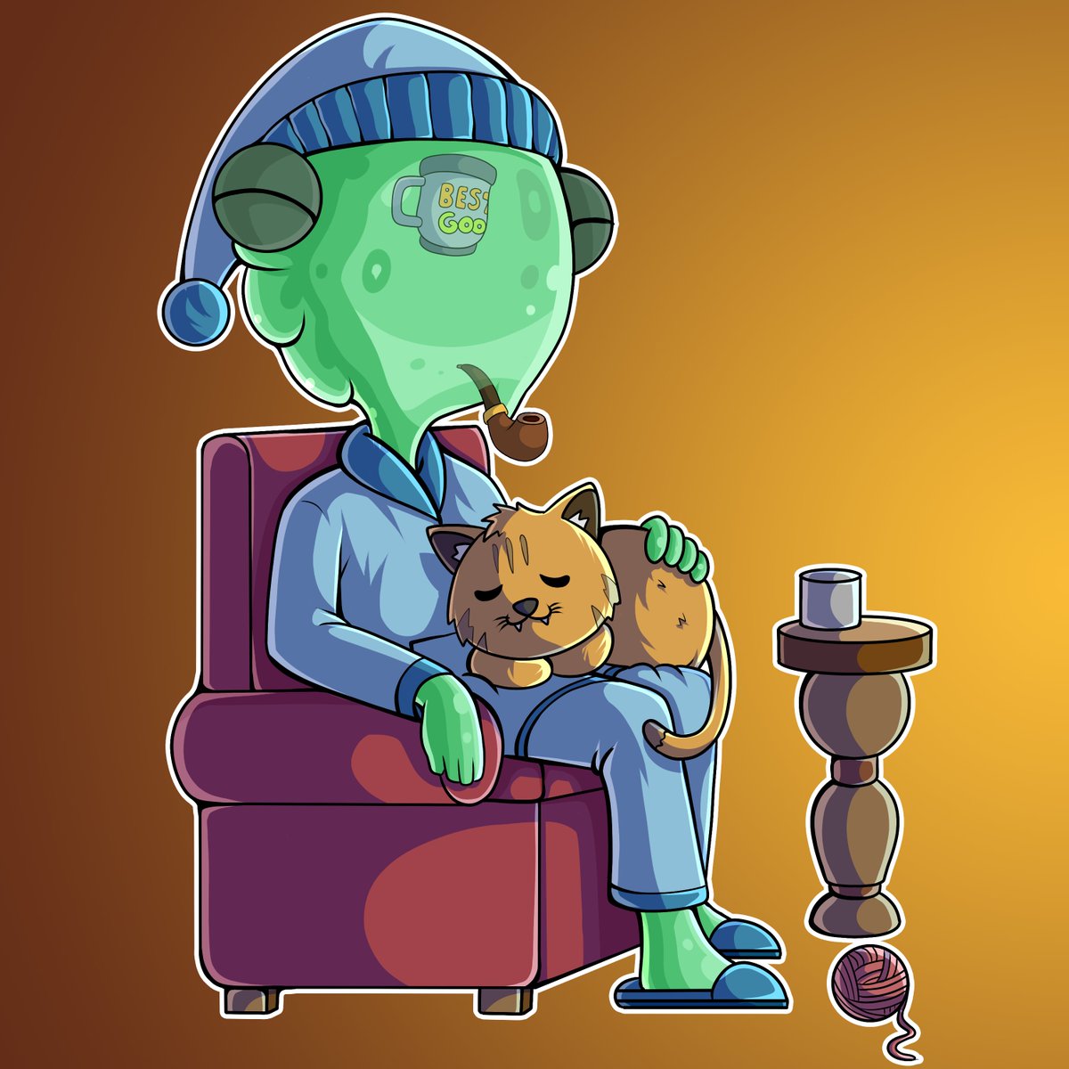 GoobersNFT's tweet photo. Ah yes, finally time to relax after a long week of collecting Sludge. 🧪

Gn #GooCrew https://t.co/QRnjyNmNza