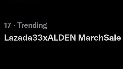 And our tagline is now trending at #17!!!

Continue to post how we’re preparing for <a href="/LazadaPH/">Lazada Philippines</a>’s 3.3 Birthday Opening Sale!

Let’s go, ATeam!

<a href="/aldenrichards02/">Alden Richards</a> 
#ALDENforLazada 
#ALDENRichards 
Lazada33xALDEN MarchSale