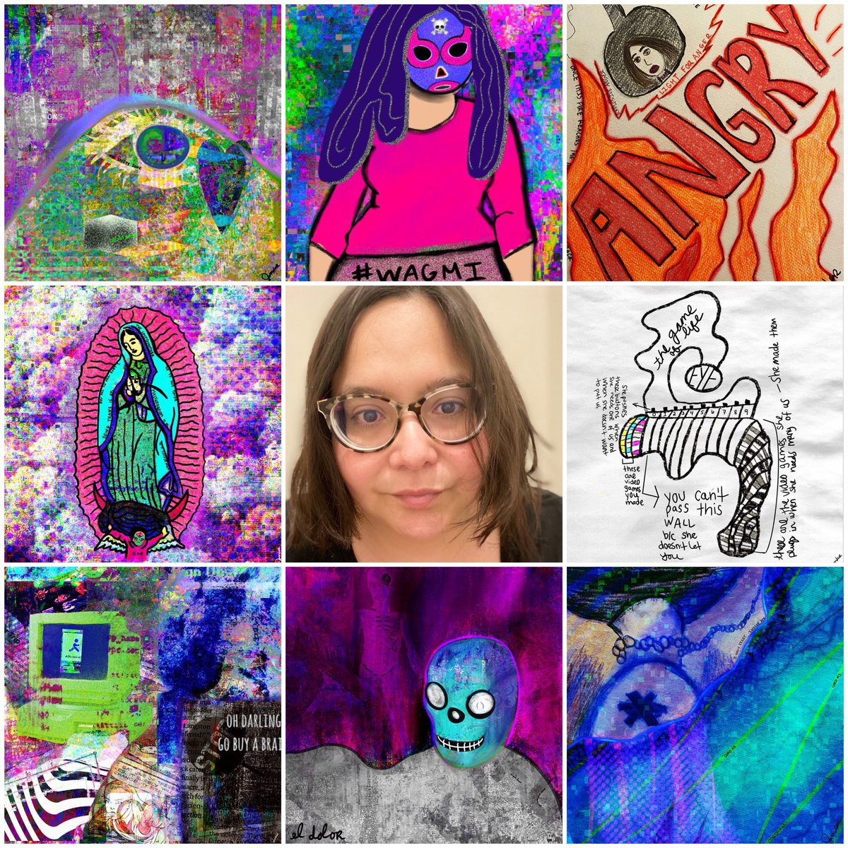 wondermundo's tweet photo. Yo 👋🏼 I’m Wonder. I create glitchy, trashy, and experimental digital art. I make some into NFTs. ☺️

I love the word yolo 

You can find links to my art 👇🏼

https://t.co/ElDRi1p2GE

Read my story 👇🏼 
https://t.co/WoAi2He0RZ

If we haven’t connected, please say hi! 👋🏼 💜💜 https://t.co/SxZaKmHv7N