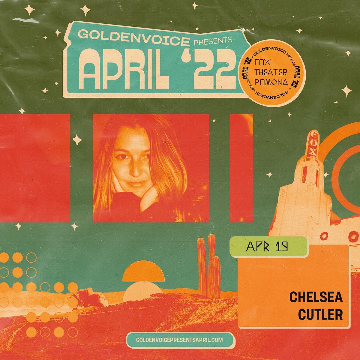 foxtheater's tweet photo. The first batch of Goldenvoice Presents April shows are on sale NOW 💃🏻🕺🏻

4/12 @kinggizzard + Mildlife
4/19 @chelseacutler + @AdamMelchor &amp; @ROSIEmusicc 
4/21 @Hot_Chip + @ela_minus 

Head over to https://t.co/PezohrinKs and we’ll see yaaa in April https://t.co/kmaBP7BNM7