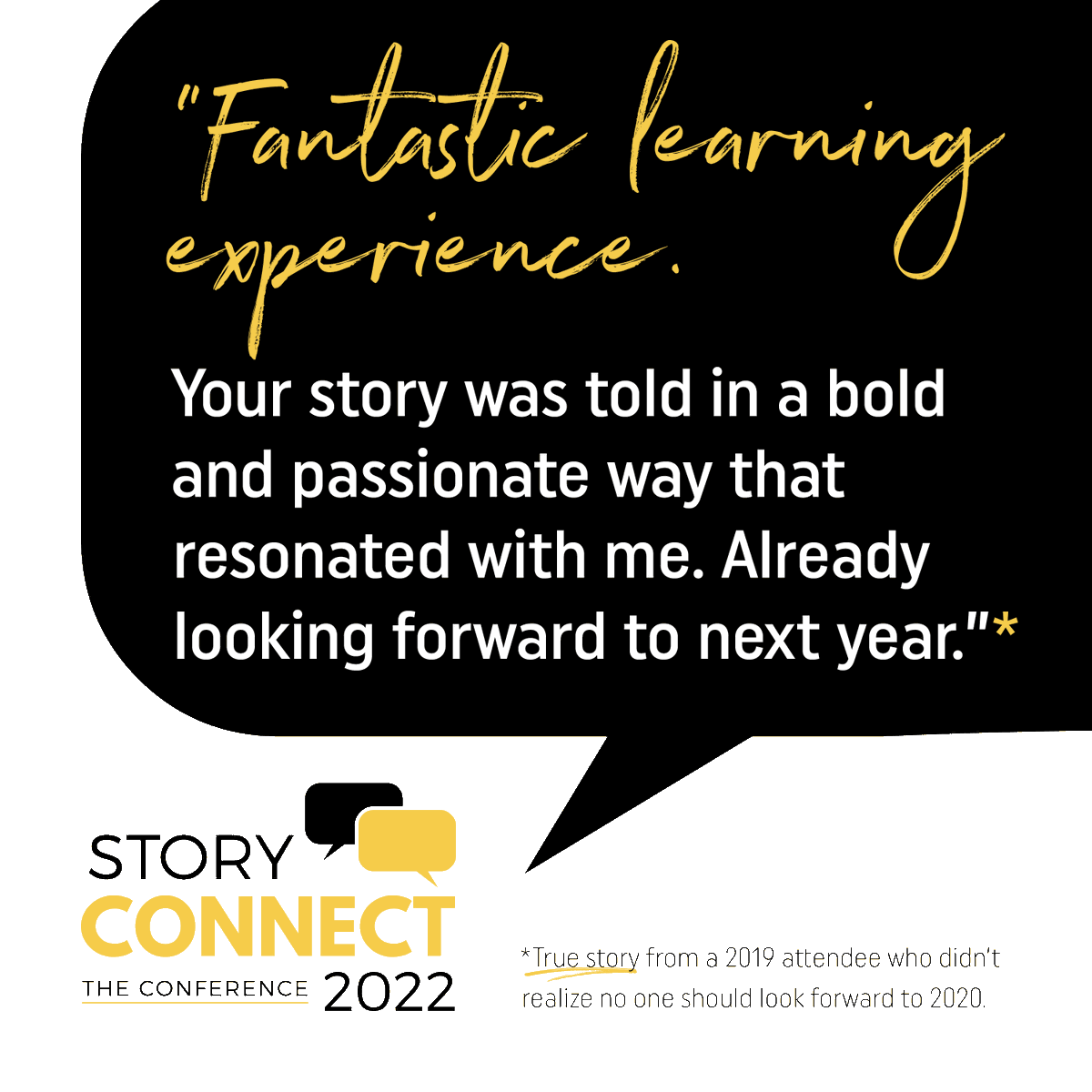 wordsouth's tweet photo. We think a conference focused on storytelling is EPIC, but don’t take our word for it. Here’s what one #StoryConnect attendee shared. Ready to recharge your storytelling skills? Register: https://t.co/ScY8yRBA3V. #UtilityPioneers https://t.co/rfdRydJS47
