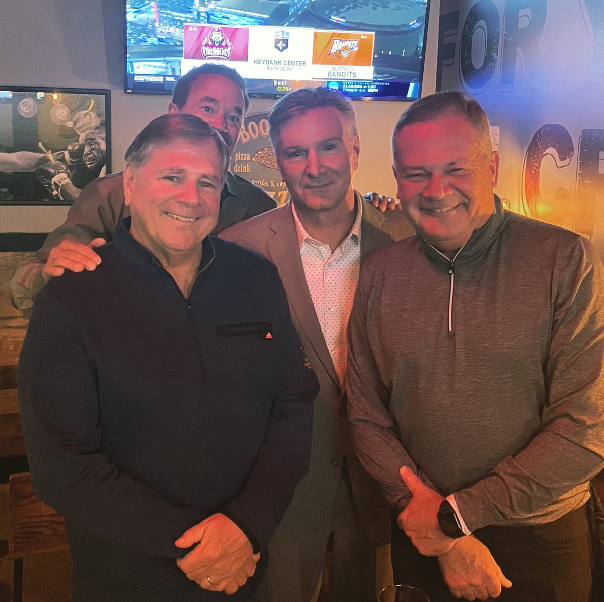 Great fun tonight with friends Tom Jurich, <a href="/JohnRamseyUofL/">John Ramsey</a> <a href="/JohnBoelWAVE3/">John Boel</a> wish we could do it more often. A long overdue reunion.