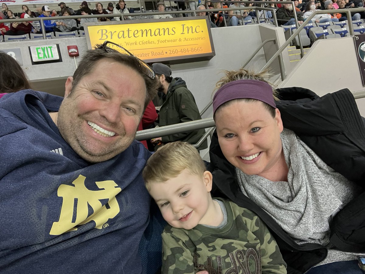 TimOnK105's tweet photo. This little guy’s first hockey game. #LetsGoKomets https://t.co/uDdWTXvedZ