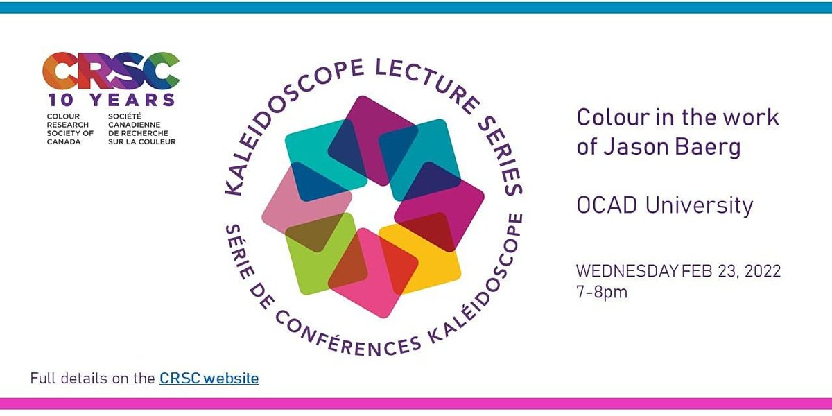 Please join us, Wednesday, February 23 for the next FREE CRSC Kaleidoscope Lecture Series featuring Jason Baerg

Tickets are free through Eventbrite bit.ly/3rX1AH7

#lecture #crscmembership #colourresearch #colourevents #jasonbaerg