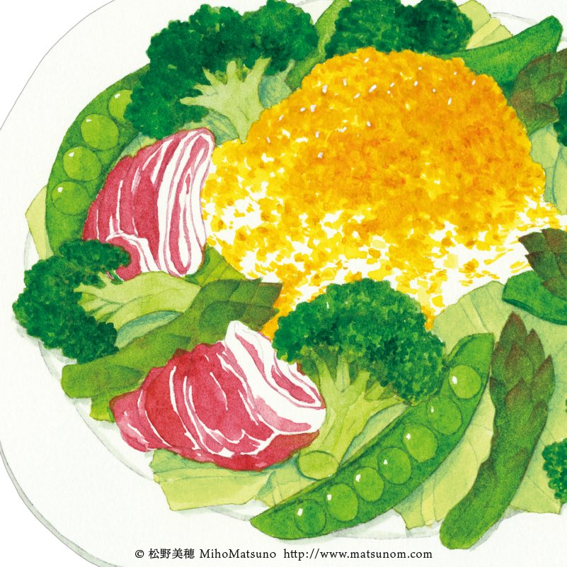 「こんにちは!「おいしいものをもっとおいしそうに描くイラストレーター」として食べ物」|松野美穂💮6/15-6/25展示のイラスト