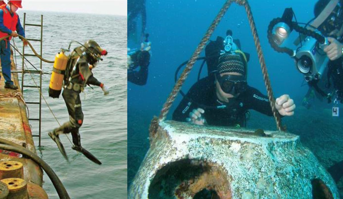 SarahWardAU's tweet photo. Its #ShipwreckSaturday! Revisiting China's #SongDynasty (1127-1297 CE) #Nanhai1 for this #WreckoftheWeek. Discovered 1985, recovered 2007 and now fully excavated, the merchantman has produced >160k artefacts and revealed more about the #MaritimeSilkRoute then ever before! 💦 https://t.co/3RmxtDqNFG