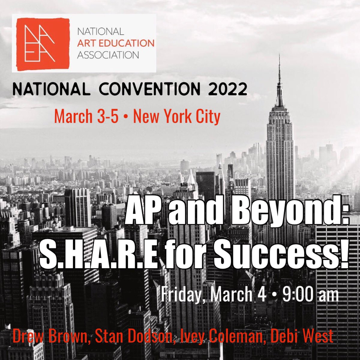 dewestudio's tweet photo. Who’s heading to the @NAEA Convention in NYC in a few weeks? Be sure to stop by and say HEY to @TheArtManStan,@dpbrown99, @IveyColeman and me so we can SHARE some great art teacherin’ FUN!!#togetherweARTbetter #apart #artteacherlife #naea2022 #letstrythatagain #secondary https://t.co/20mJqqR9pg
