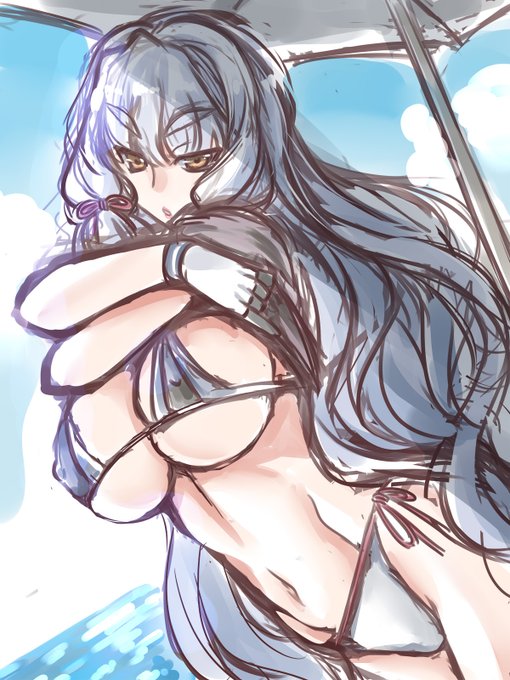 Д◎) さむさむさむ!!!
#くそ寒いので水着絵を貼る 
#過去絵を投げて絵を描いた気になろうキャンペーン 